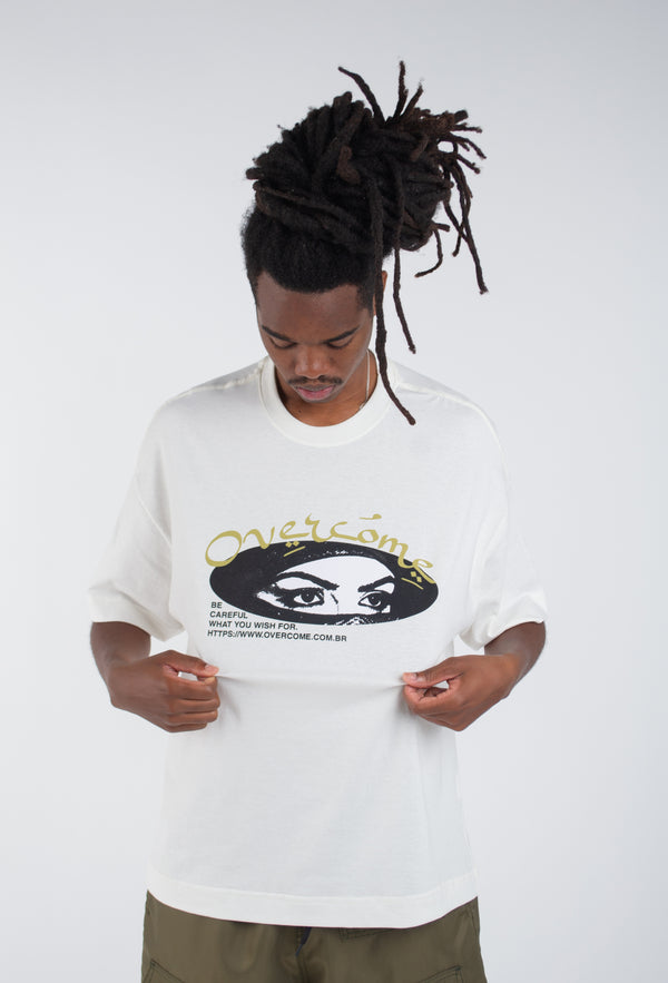 Camiseta Oversized Overcome Wide Open Off White