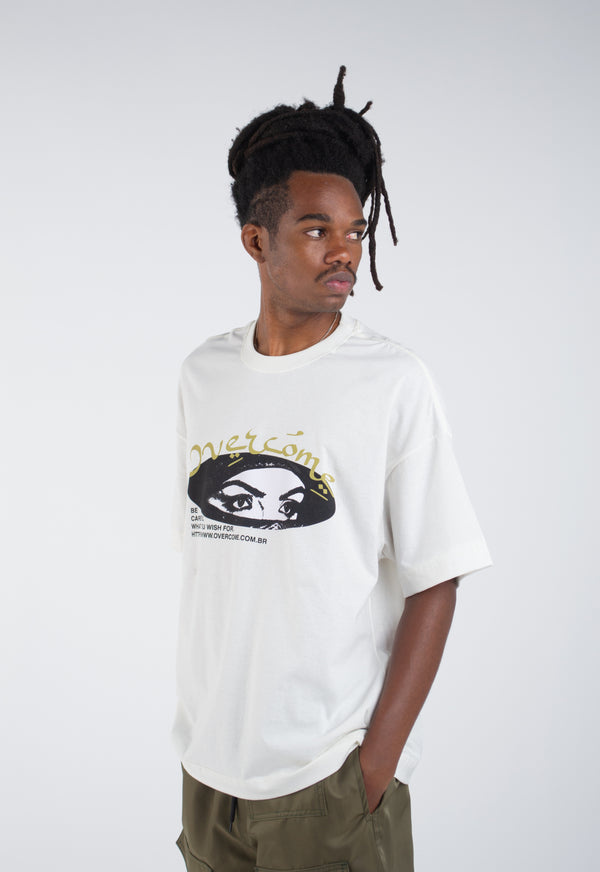 Camiseta Oversized Overcome Wide Open Off White