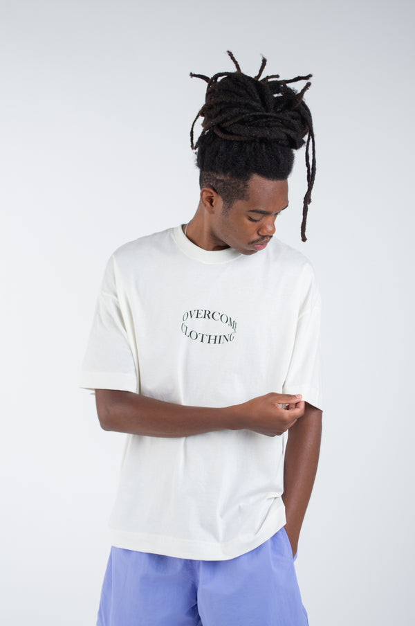 Camiseta Oversized Overcome Spiral Club Off White