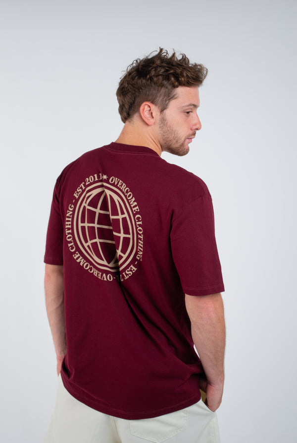 Camiseta Overcome Global Lines Bordo