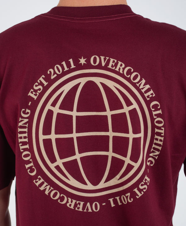 Camiseta Overcome Global Lines Bordo