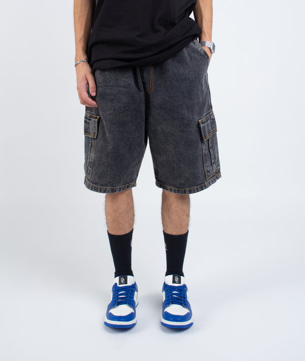 Bermuda Jeans Cargo Overcome Basic Black