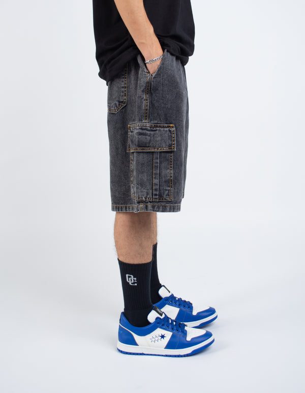 Bermuda Jeans Cargo Overcome Basic Black