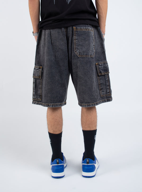 Bermuda Jeans Cargo Overcome Basic Black