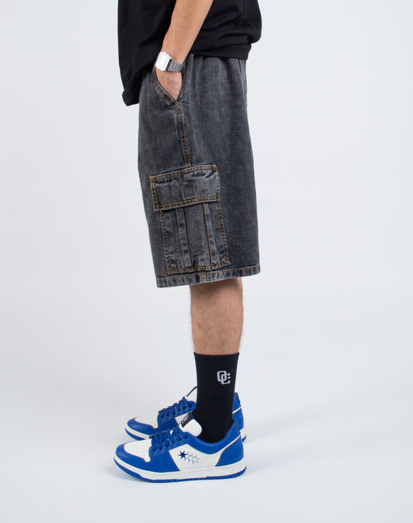 Bermuda Jeans Cargo Overcome Basic Black