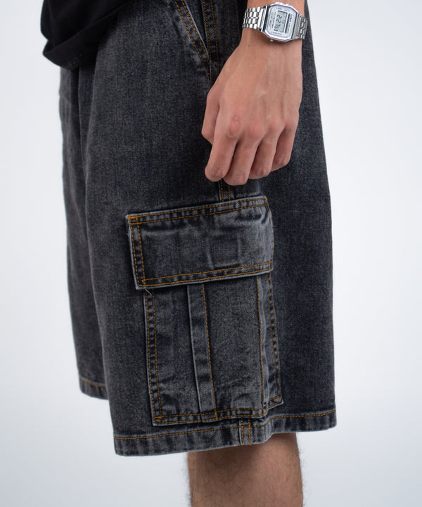 Bermuda Jeans Cargo Overcome Basic Black