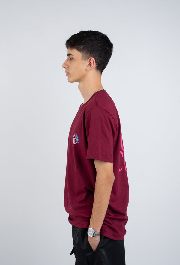 Camiseta Overcome Hustlin Bordô