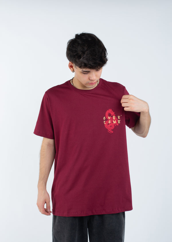 Camiseta Overcome Oriental Dragon Bordo