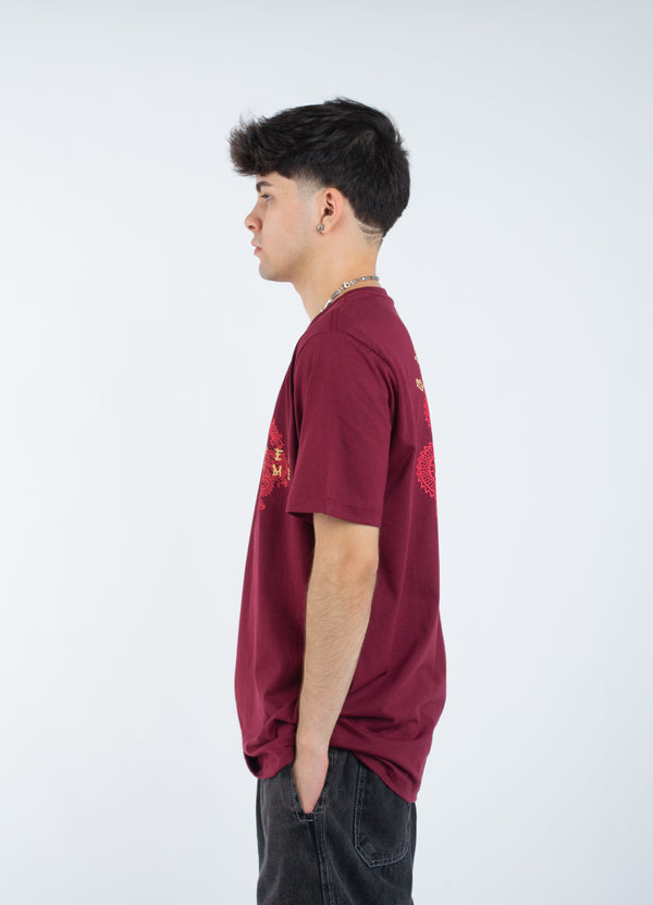 Camiseta Overcome Oriental Dragon Bordo