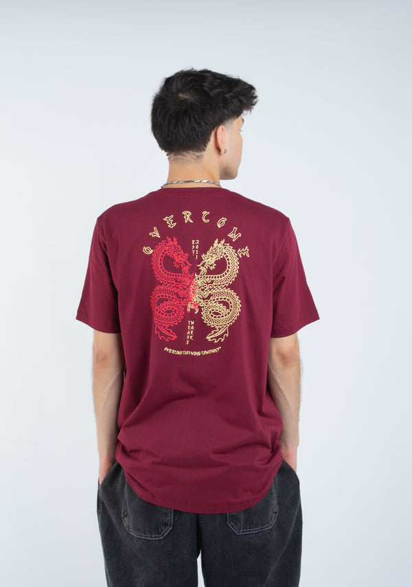 Camiseta Overcome Oriental Dragon Bordo