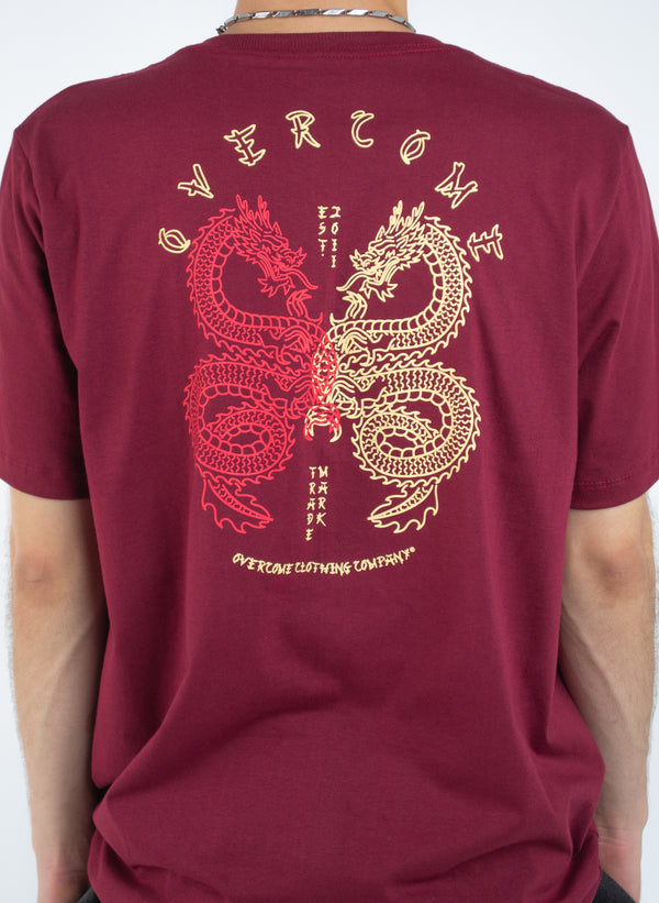 Camiseta Overcome Oriental Dragon Bordo