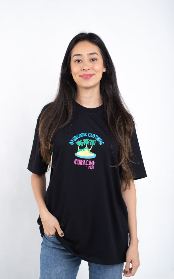 Camiseta Overcome x Gabi Weekend "Paradise" Preta