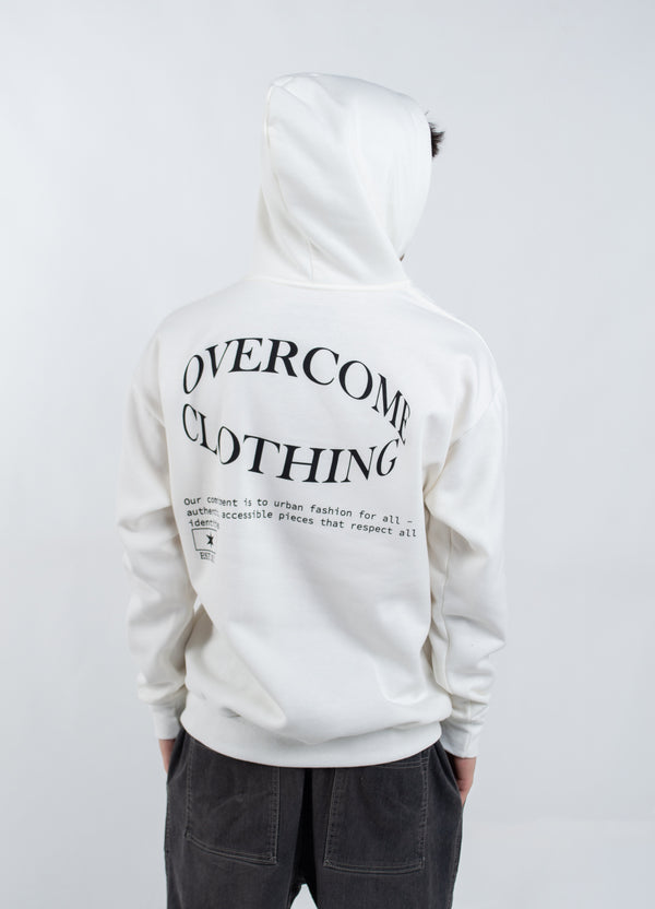 Moletom Overcome Canguru Spiral Script Off White