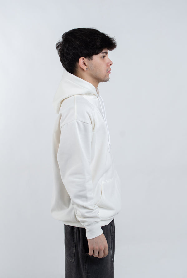 Moletom Overcome Canguru Spiral Script Off White