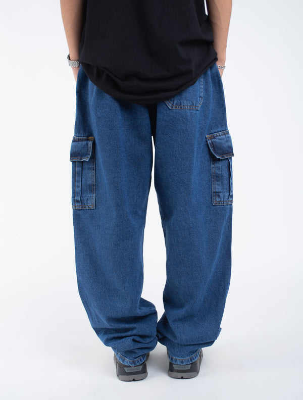 Calça Jeans Cargo Overcome Basic Azul Escuro