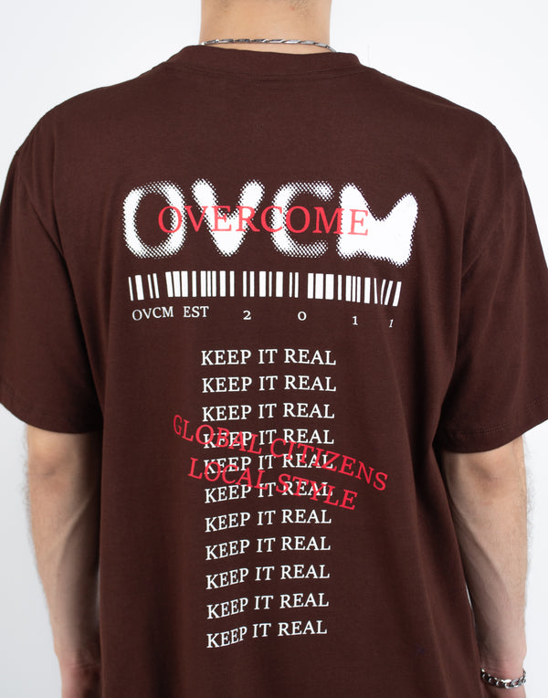 Camiseta Overcome Keep It Real Marrom