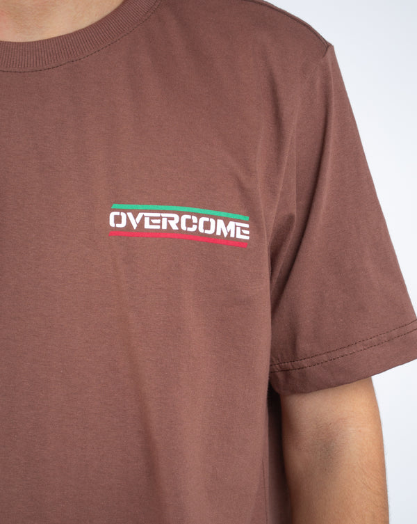 Camiseta Overcome Italy Script Marrom