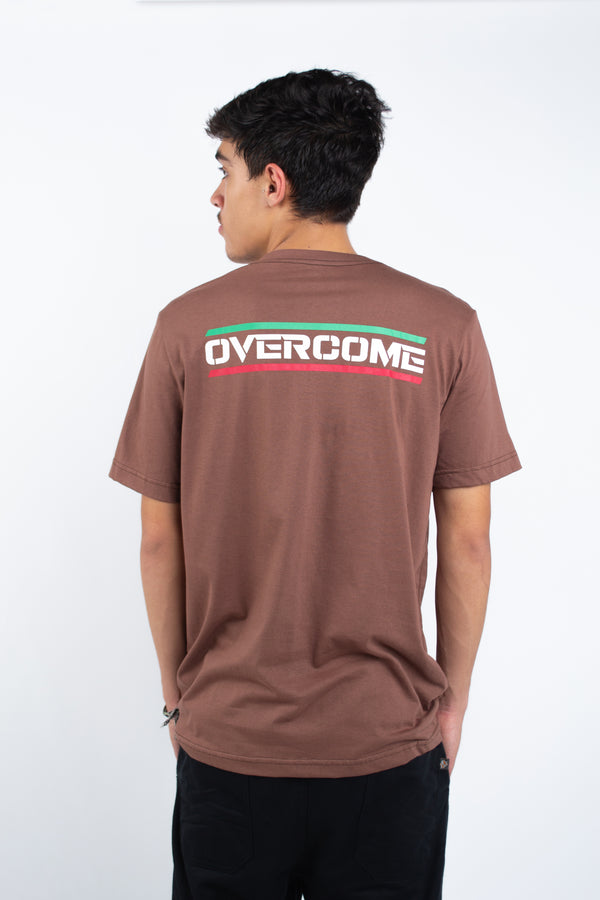 Camiseta Overcome Italy Script Marrom
