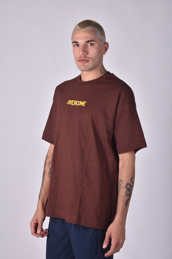 Camiseta Overcome Oversized Star Tour Marrom