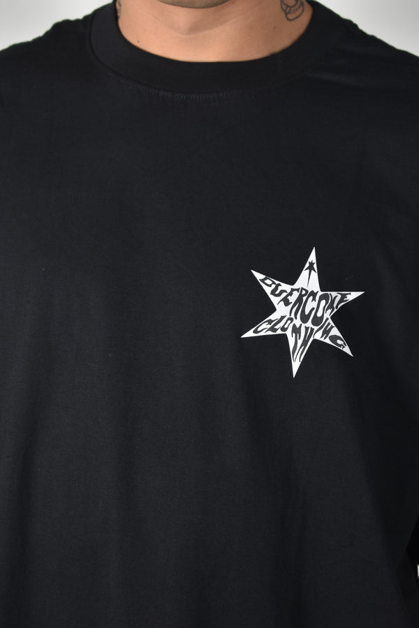 Camiseta Overcome Oversized Deformed Preta