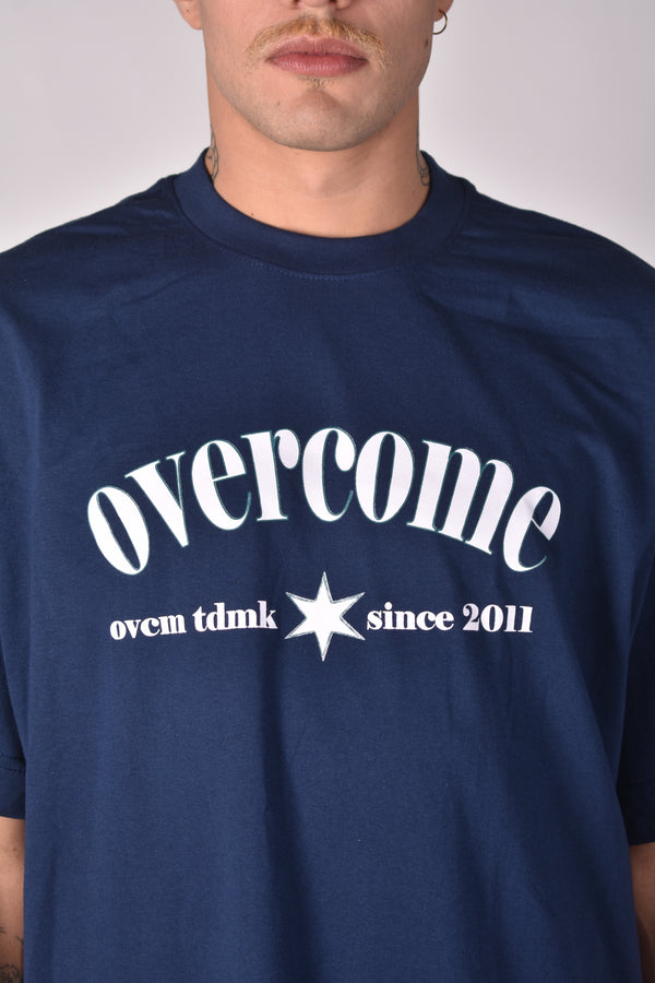 Camiseta Overcome Oversized Varsity Puff Azul