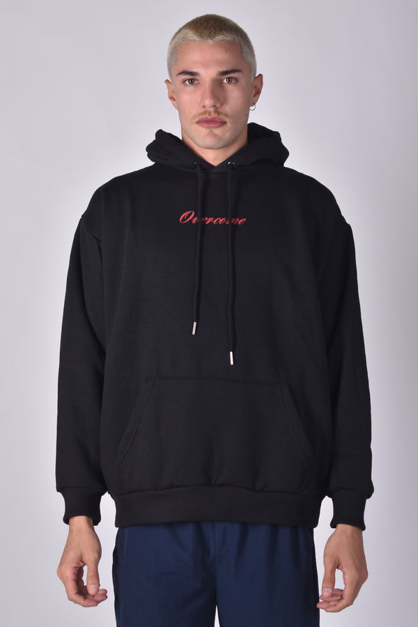 Moletom Overcome Canguru Cursive Preto/Vermelho