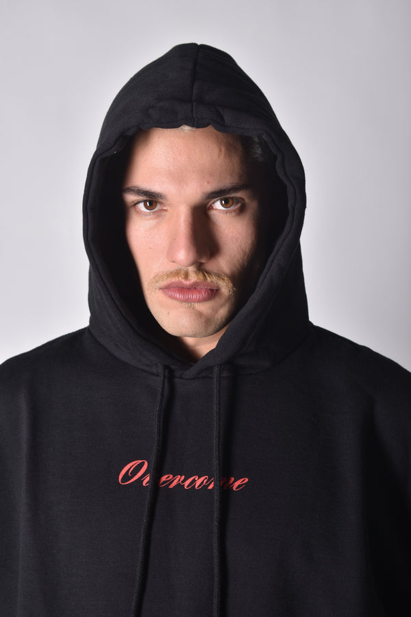 Moletom Overcome Canguru Cursive Preto/Vermelho