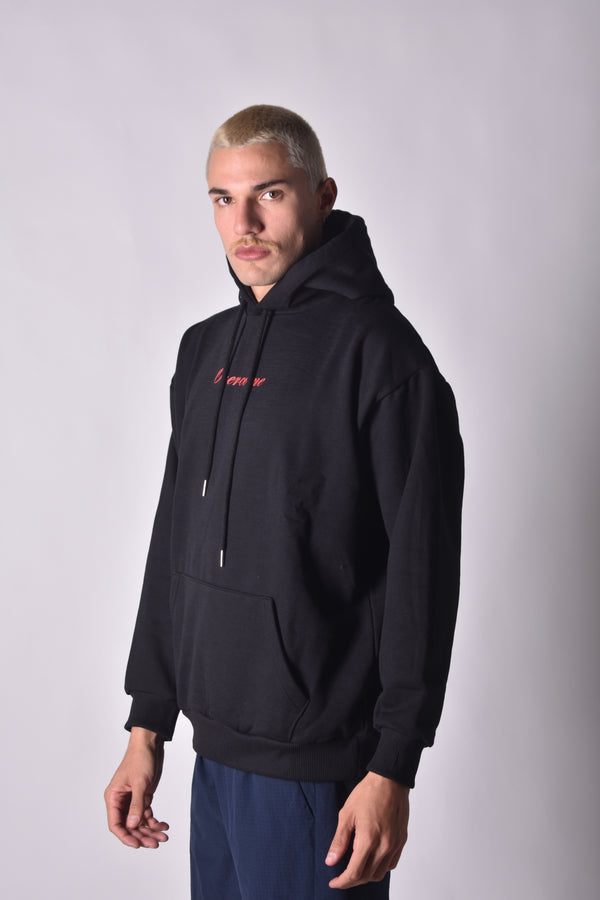 Moletom Overcome Canguru Cursive Preto/Vermelho