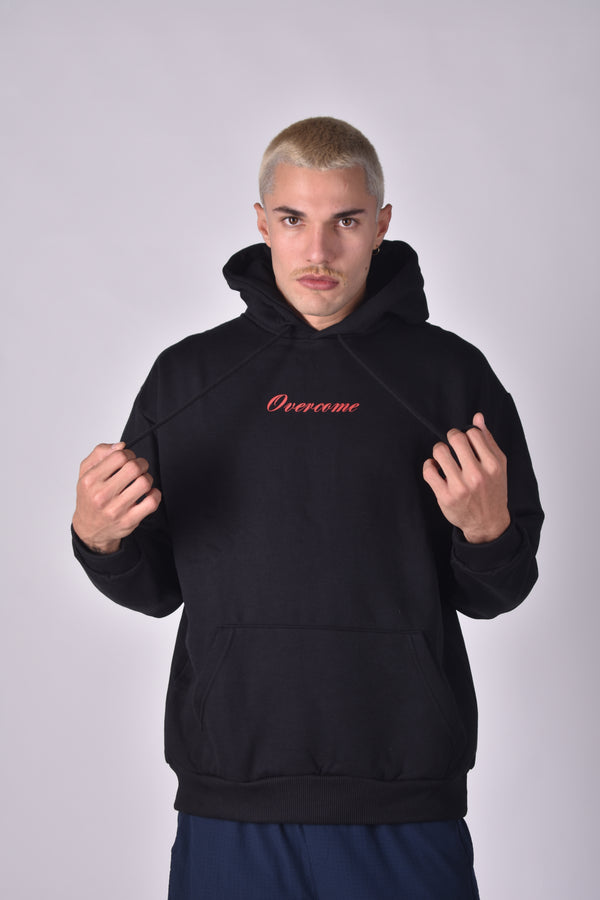 Moletom Overcome Canguru Cursive Preto/Vermelho