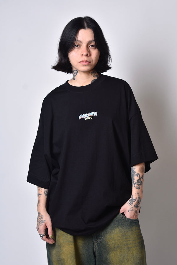 Camiseta Overcome Oversized Vintage Letters Preta