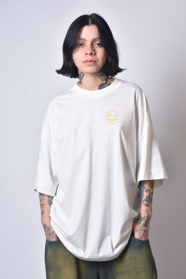 Camiseta Overcome Oversized Smile For Haters 2.0 Off White
