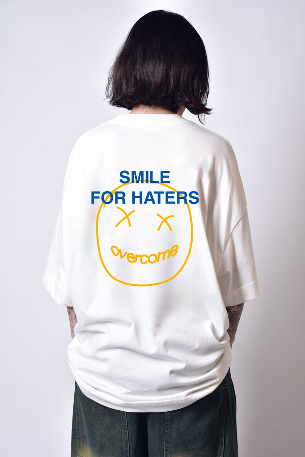 Camiseta Overcome Oversized Smile For Haters 2.0 Off White