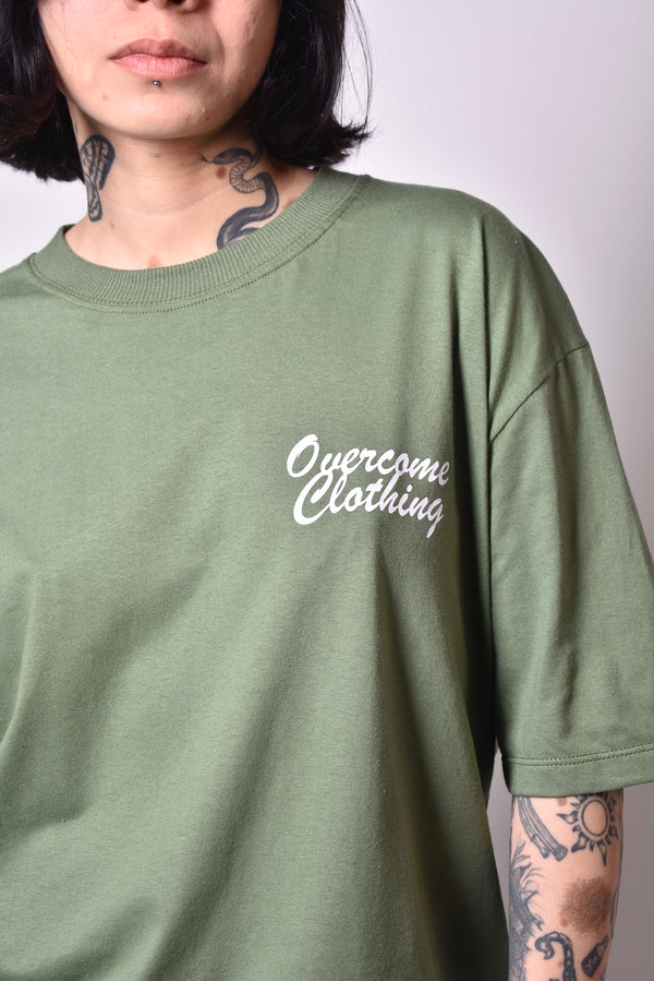Camiseta Overcome Oversized Eagle Verde Militar