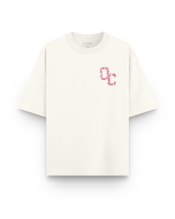 Camiseta Overcome Oversized OC Kisses Off White/Rosa-001