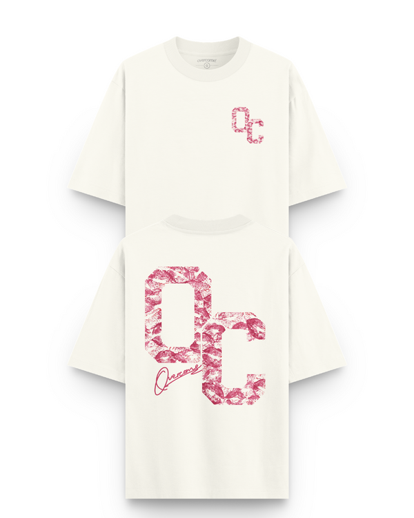 Camiseta Overcome Oversized OC Kisses Off White/Rosa-001