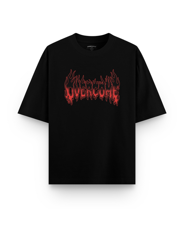 Camiseta Overcome Oversized Blazing Script Preta-001