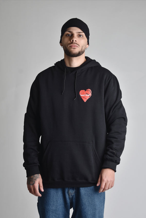 Moletom Overcome Canguru Broken Heart Preto