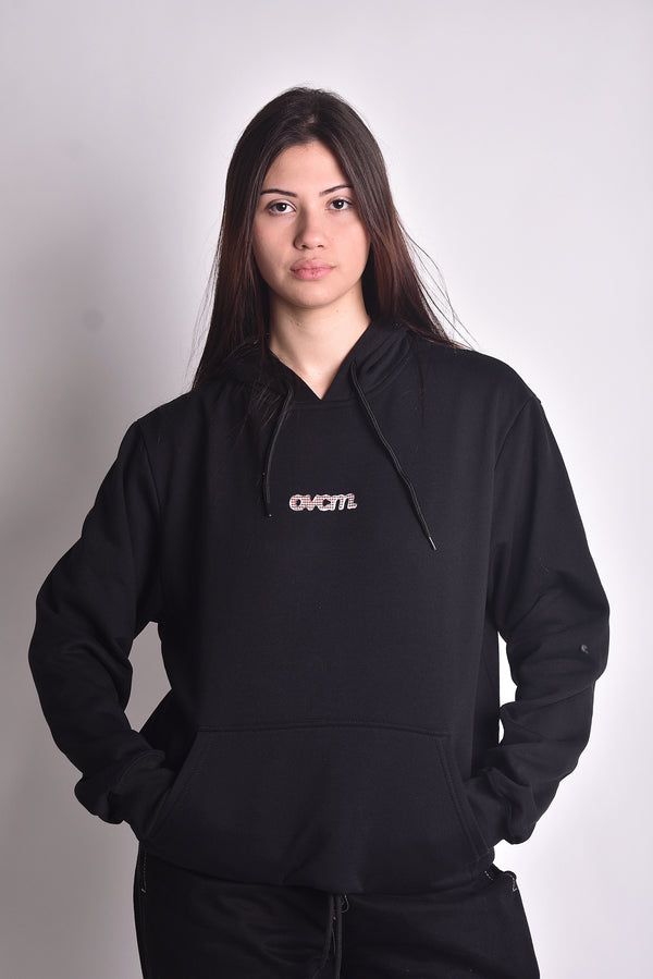 Moletom Overcome Canguru Mini Plaid Preto