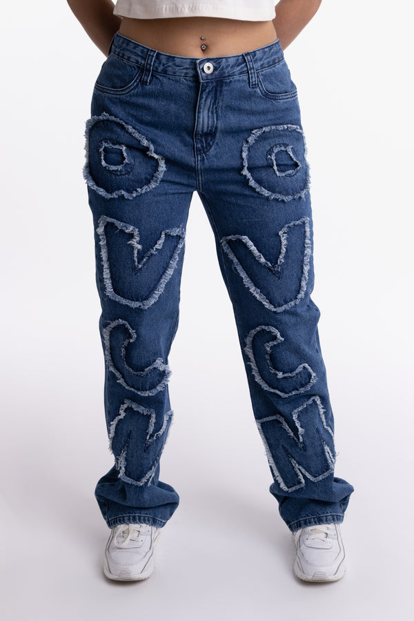 Calça Jeans Overcome Letters Azul