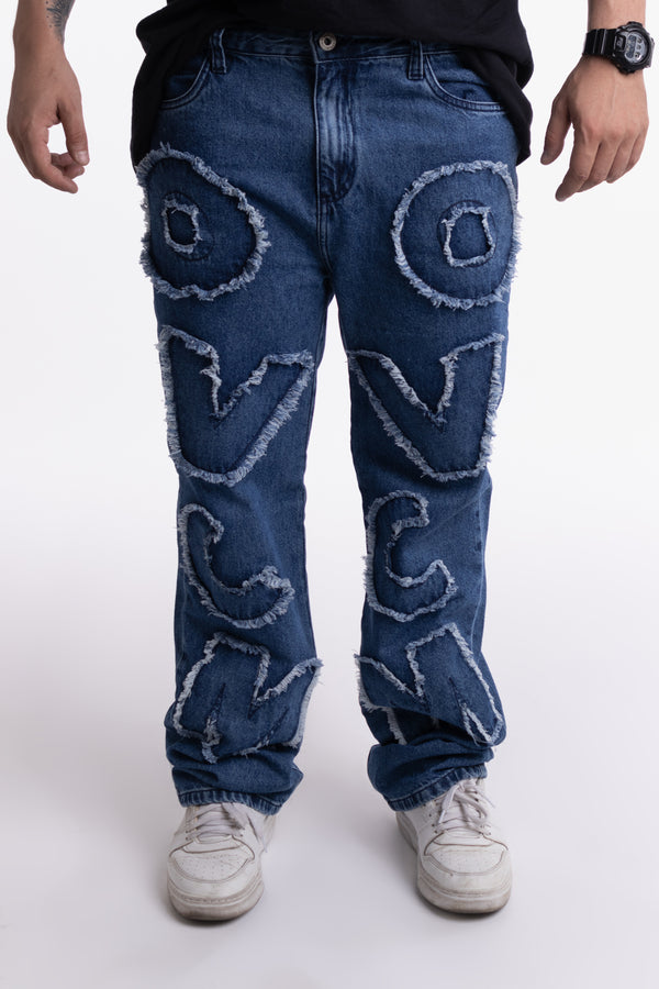 Calça Jeans Overcome Letters Azul