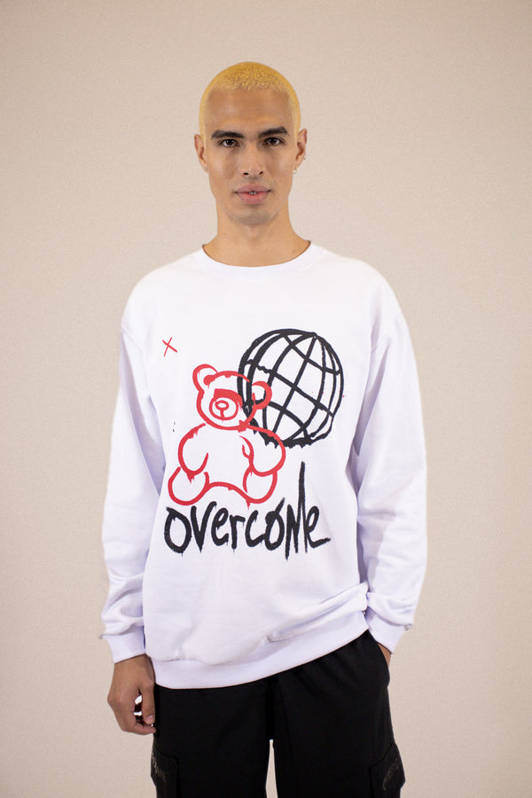 Moletom Careca Overcome World Bear Branco
