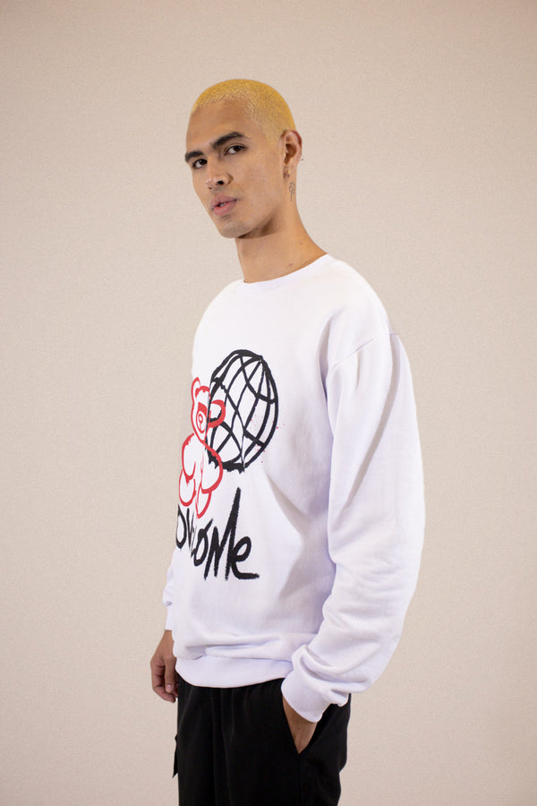 Moletom Careca Overcome World Bear Branco