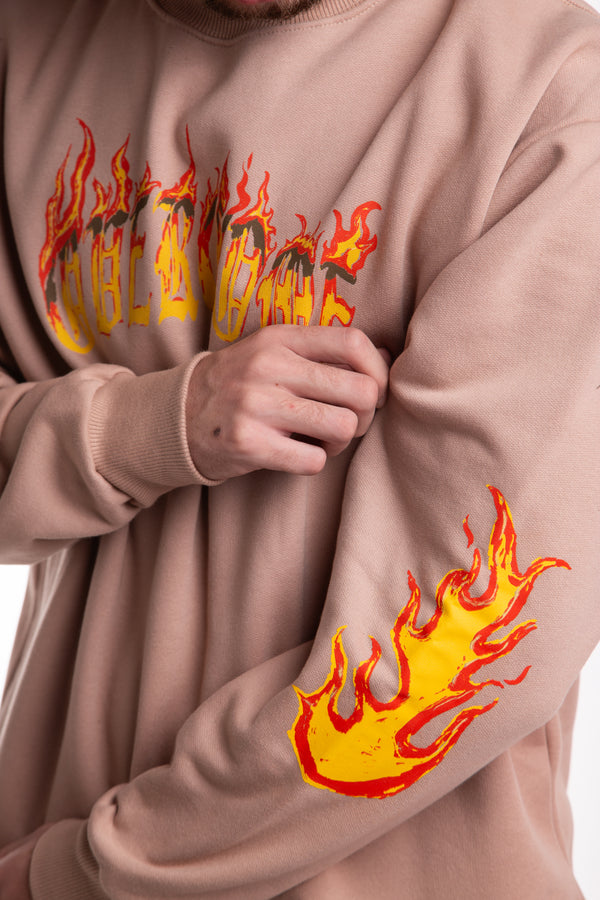 Moletom Careca Overcome Fireball Bege