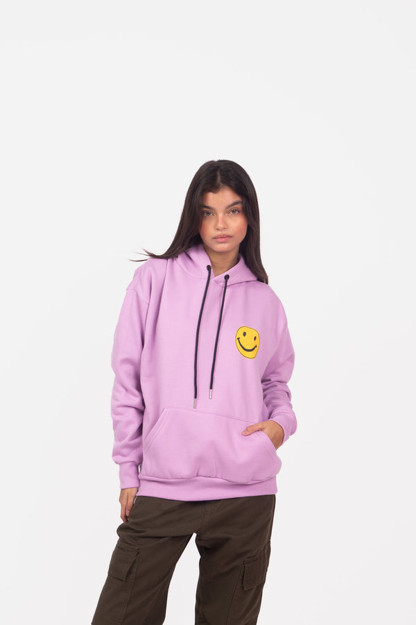 Moletom Overcome Canguru New Smile Lilás