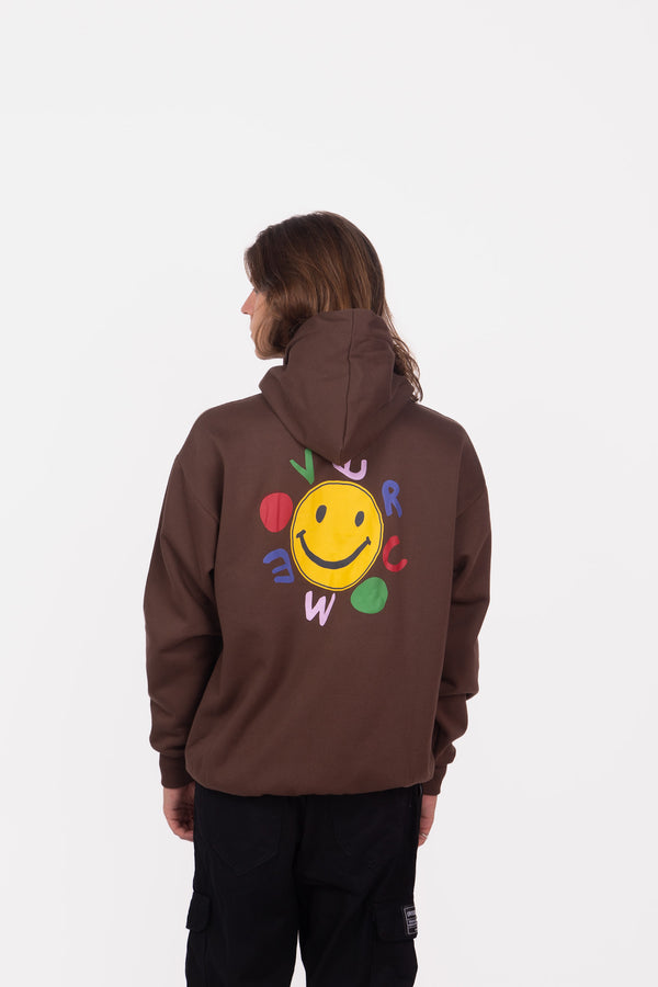 Moletom Overcome Canguru Smile Marrom