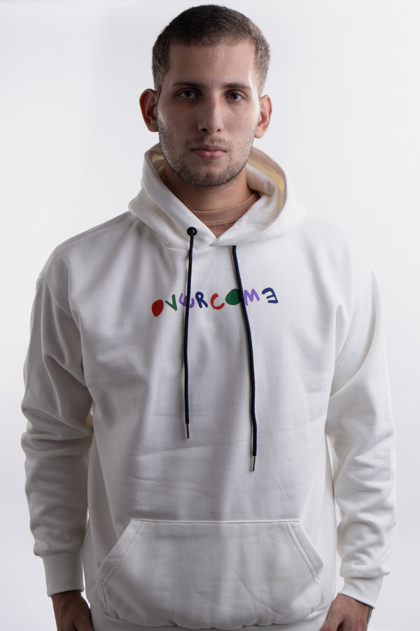 Moletom Overcome Canguru Script Fun Off White