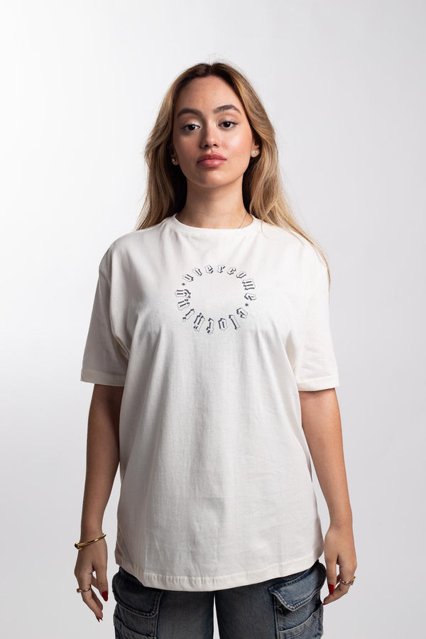Camiseta Overcome Juvenil Gothic Circle Off White