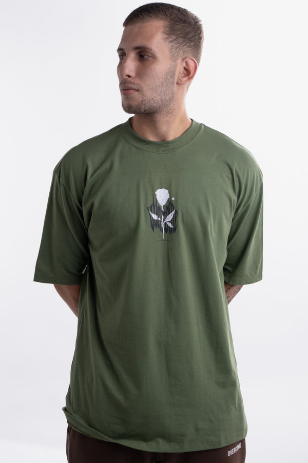 Camiseta Overcome Gothic Rose Verde Militar