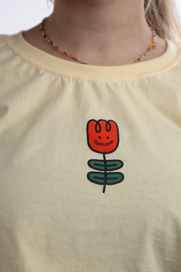 Cropped Overcome Tulip Amarelo Claro