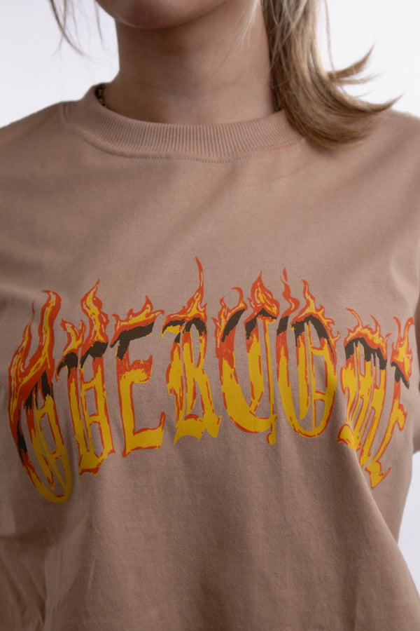 Camiseta Overcome Fireball Bege
